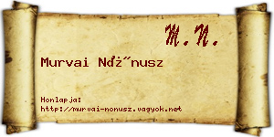 Murvai Nónusz névjegykártya